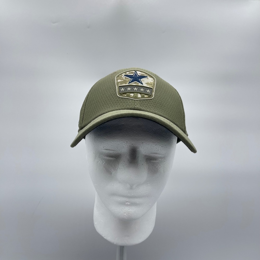 New Era 39THIRTY Dallas Cowboys Mens S/M Olive Salute to Service Cap Stretch Hat - Picture 1 of 9